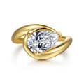 Chapelle - 14K Yellow Gold Bypass Pear Shape Diamond Engagement Ring