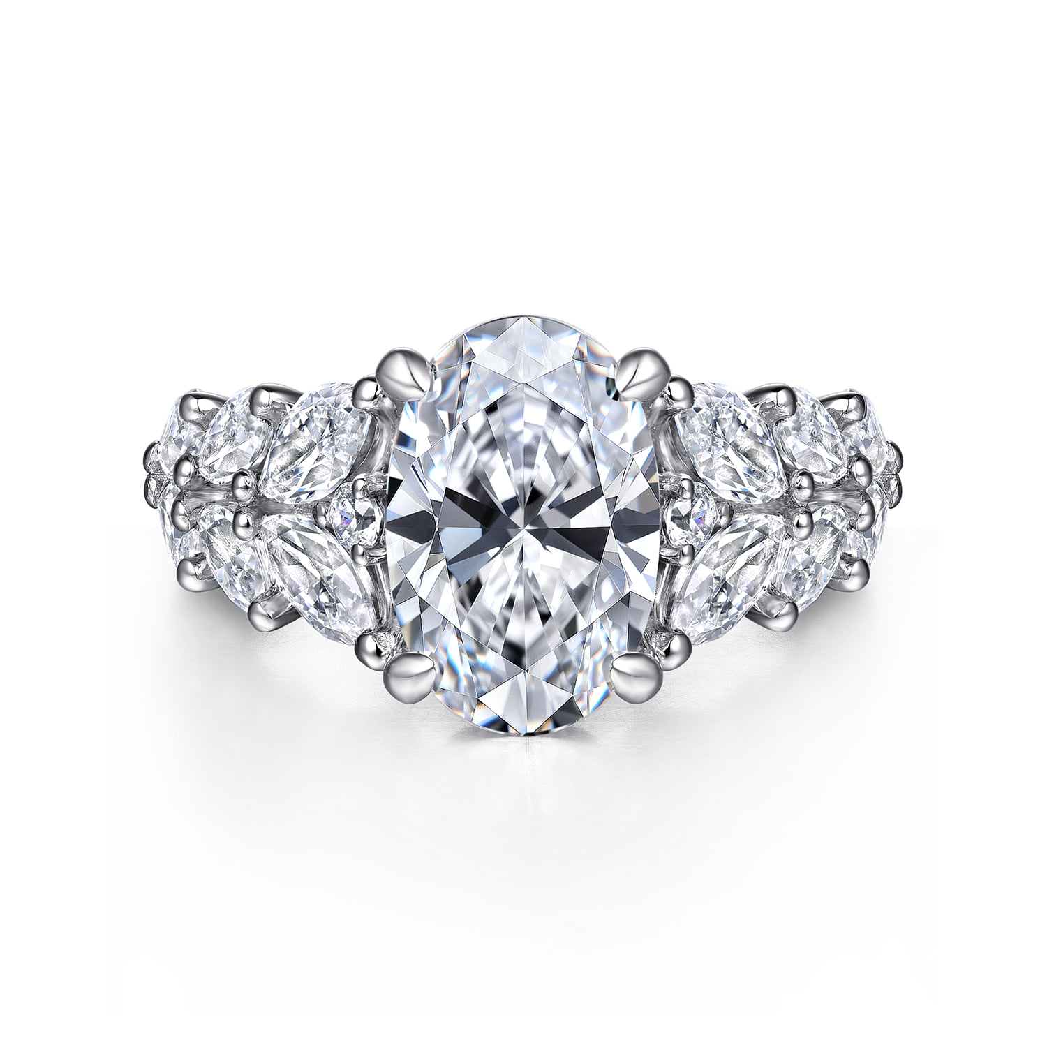 Floral Diamond Engagement Ring