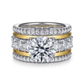 Shirah - 14K White-Yellow Gold Round Diamond Engagement Ring
