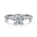 Carinna - 14K White Gold Cushion Cut Diamond Engagement Ring