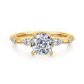 Carinna - 18K Yellow Gold Cushion Cut Diamond Engagement Ring