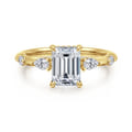 Carinna - 14K Yellow Gold Emerald Cut Diamond Engagement Ring