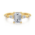 Carinna - 18K Yellow Gold Emerald Cut Diamond Engagement Ring
