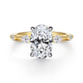 Carinna - 14K Yellow-White Gold Oval Diamond Engagement Ring