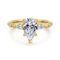 Carinna - 14K Yellow Gold Pear Shape Diamond Engagement Ring