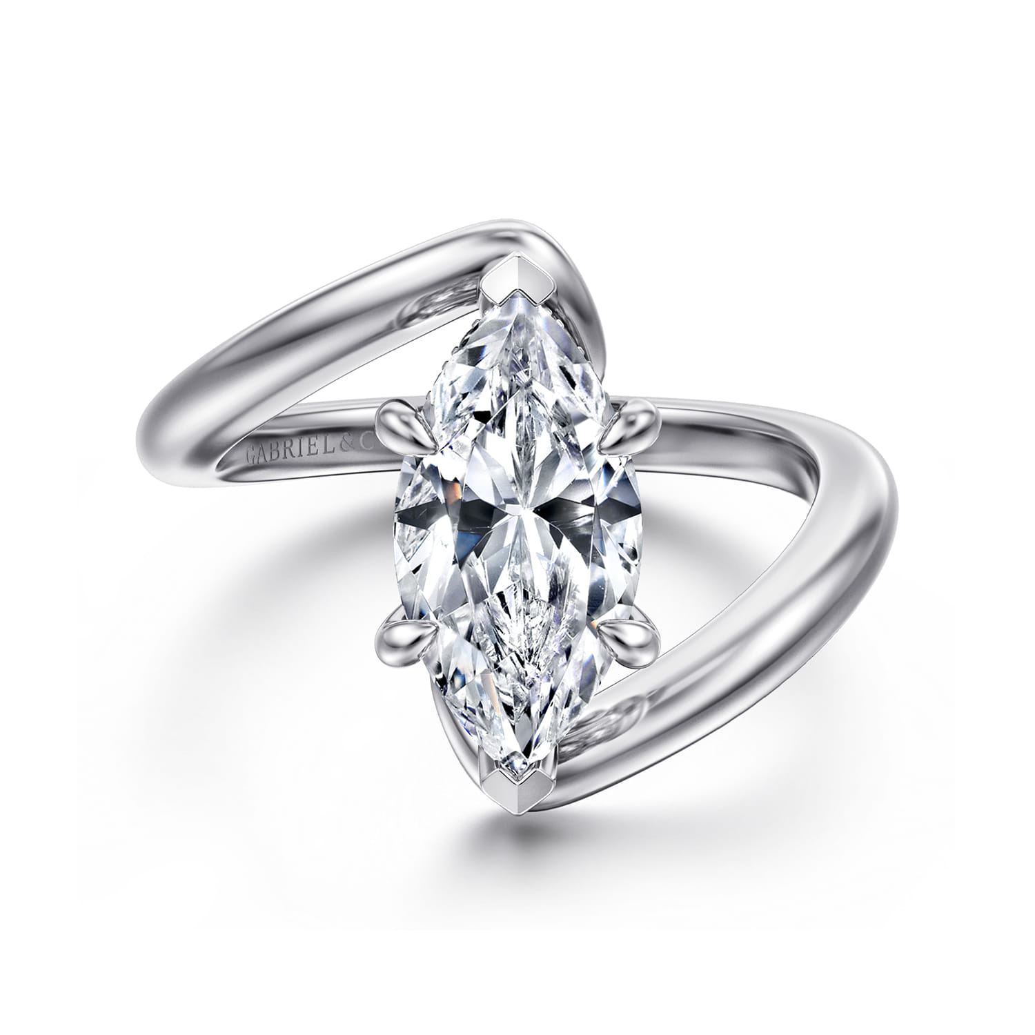 Bypass Diamond Engagement Ring