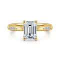 Carroline - 14K Yellow Gold Emerald Cut Diamond Engagement Ring