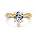 Carroline - 14K Yellow Gold Pear Shape Diamond Engagement Ring