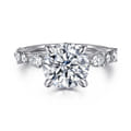 Eleeza - 14K White Gold Round Diamond Engagement Ring