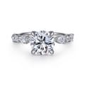 Eleeza - 14K White Gold Round Diamond Engagement Ring