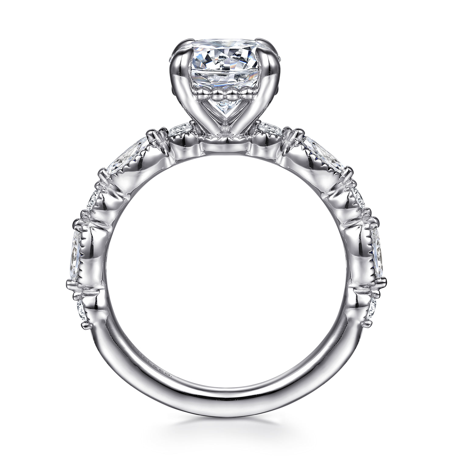 Round Diamond Engagement Ring in 14K White Gold, photograph 2