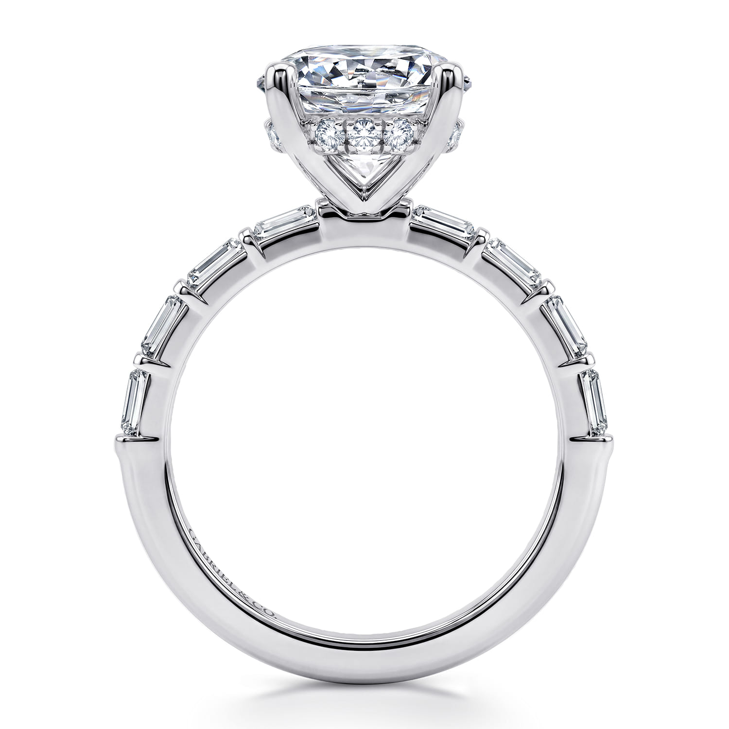 Round Diamond Engagement Ring in 14K White Gold, photograph 2