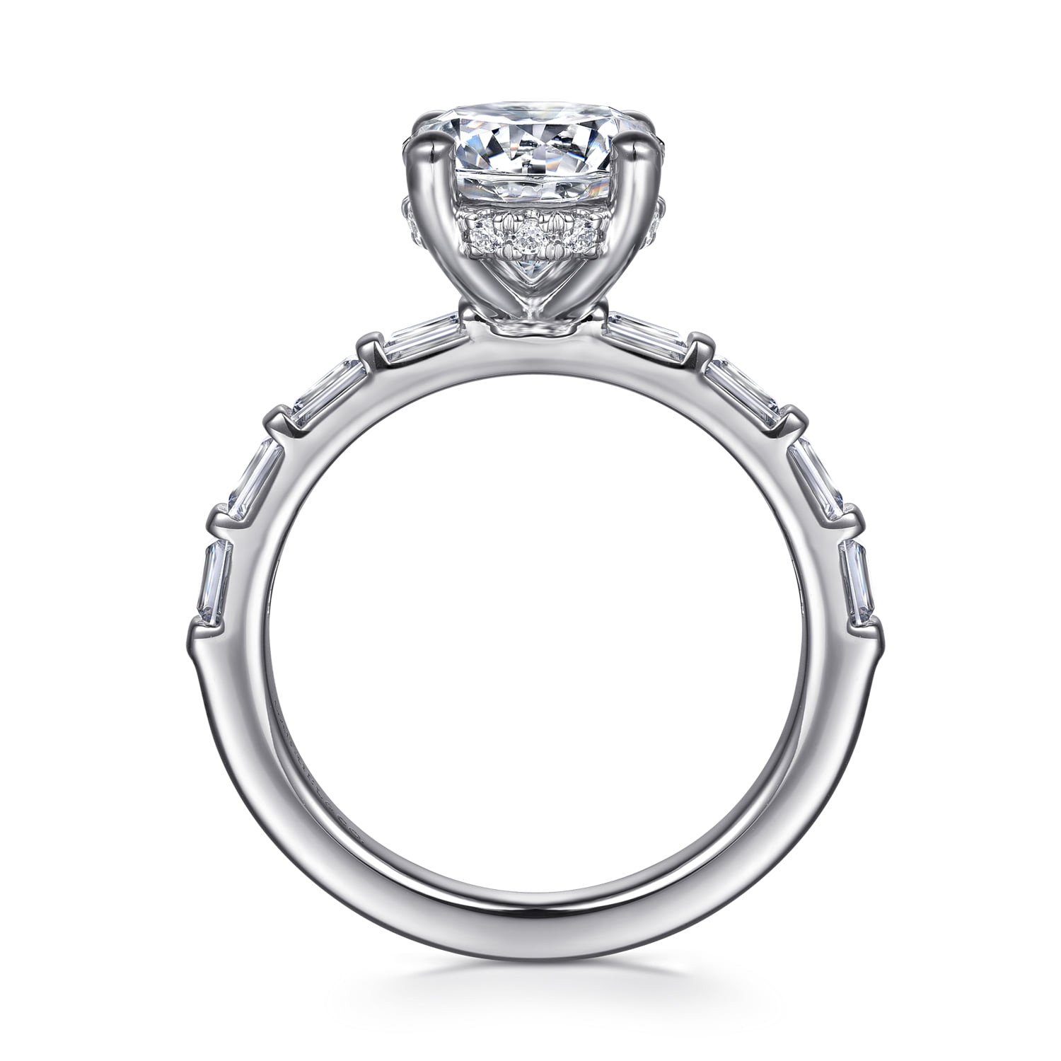 Round Diamond Engagement Ring in 14K White Gold, photograph 2