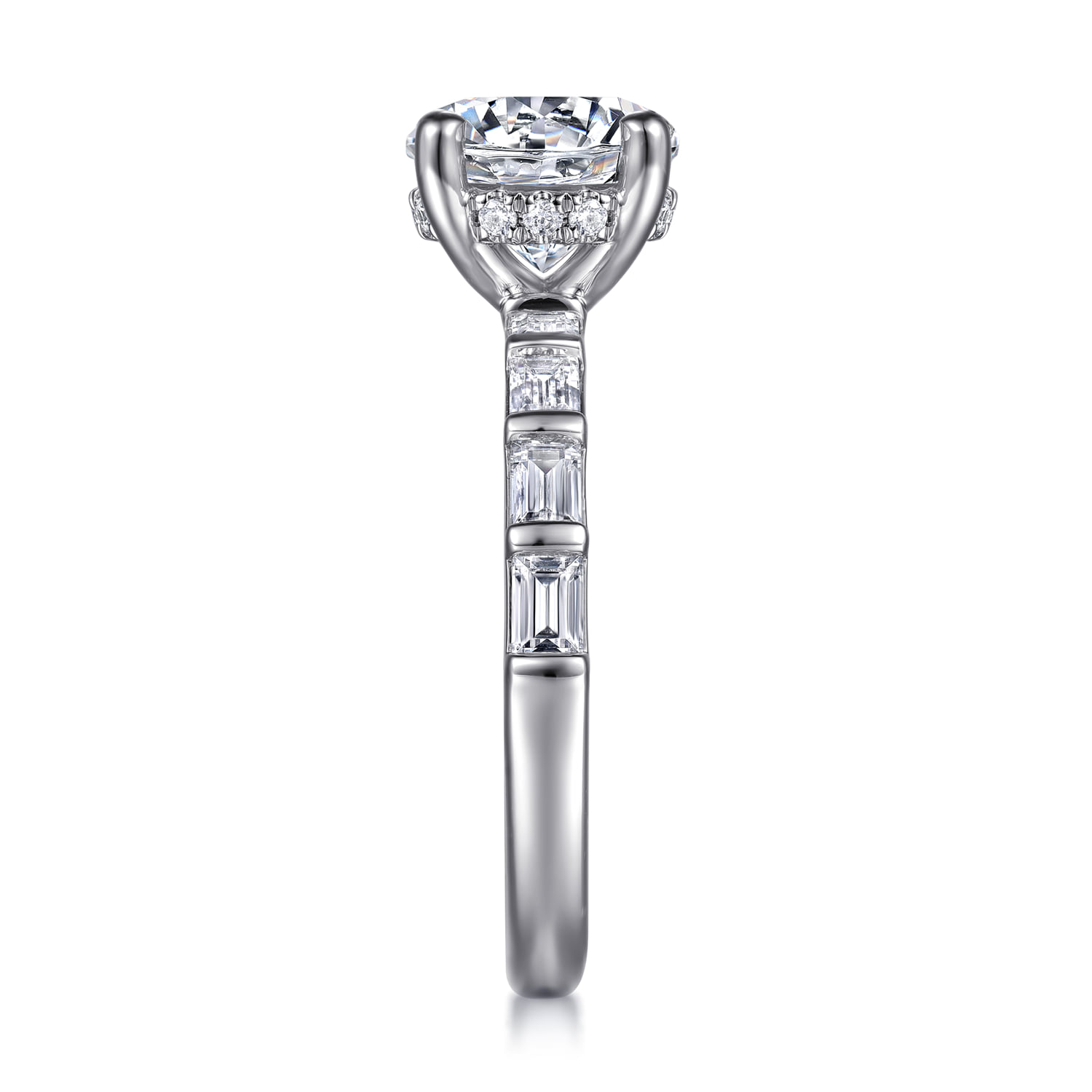 Round Diamond Engagement Ring in 14K White Gold, photograph 5