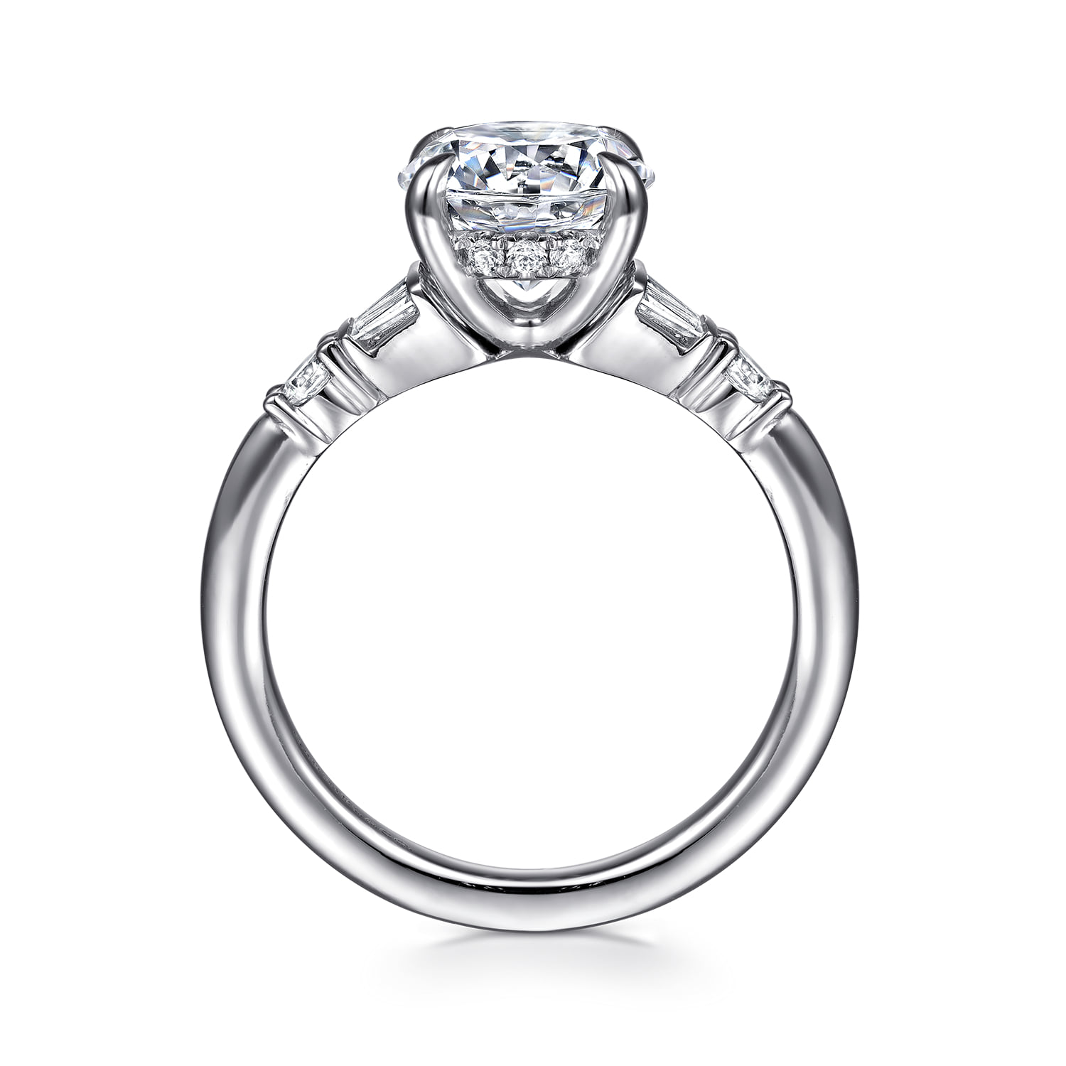 Round Diamond Engagement Ring in 14K White Gold, photograph 2