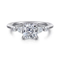 Kallie - 14K White-Rose Gold Cushion Cut Diamond Engagement Ring