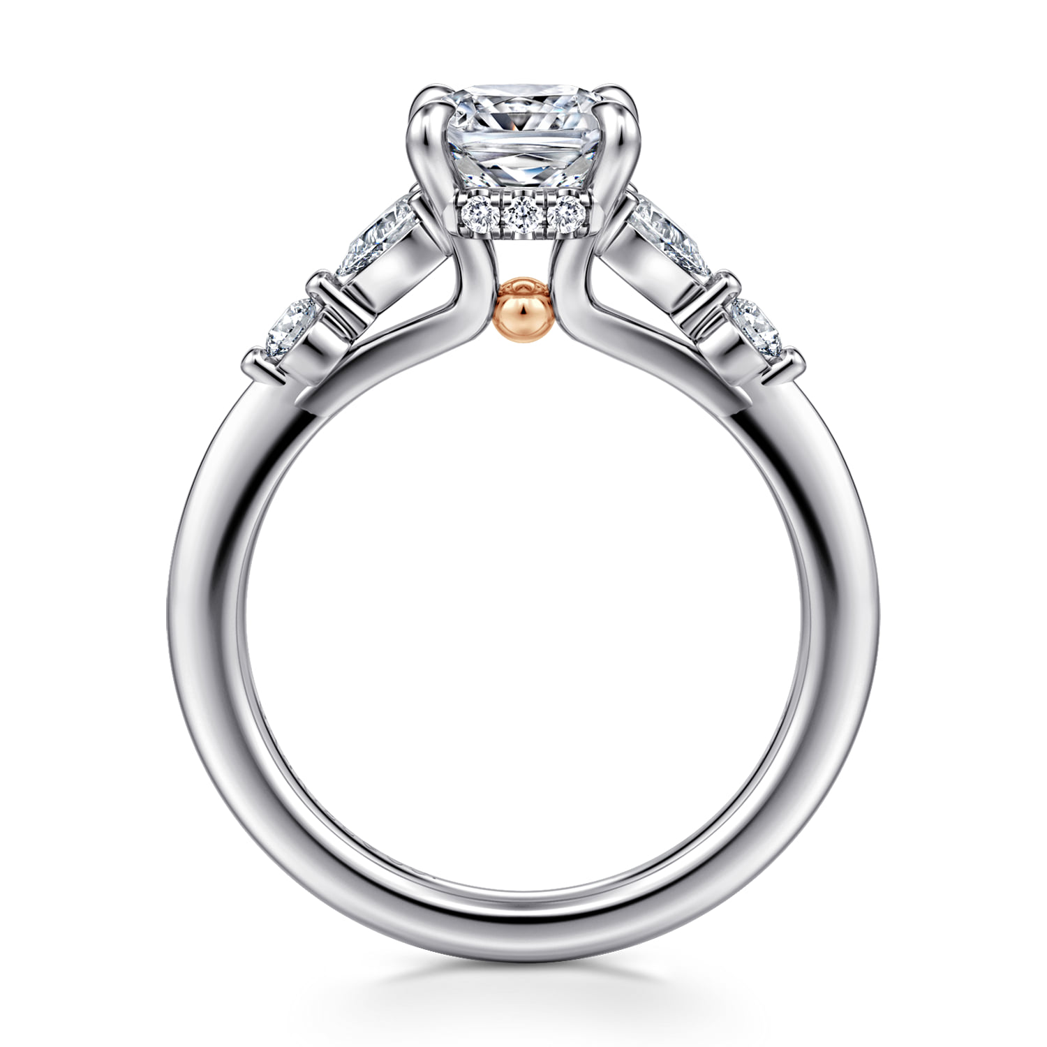 Cushion Diamond Engagement Ring in 14K White/Rose Gold, photograph 2
