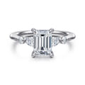 Kallie - 14K White-Rose Gold Emerald Cut Diamond Engagement Ring