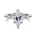 Kallie - 14K White-Rose Gold Marquise Shape Diamond Engagement Ring