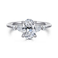 Kallie - 14K White-Rose Gold Oval Diamond Engagement Ring
