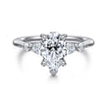 Kallie - 14K White-Rose Gold Pear Shape Diamond Engagement Ring