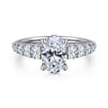 Seema - 14K White-Yellow Gold Oval Diamond Engagement Ring
