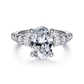 Seema - 14K White-Yellow Gold Oval Diamond Engagement Ring