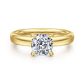 Neema - 14K Yellow Gold Cushion Cut Diamond Engagement Ring