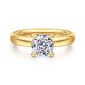 Neema - 18K Yellow Gold Cushion Cut Diamond Engagement Ring