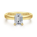 Neema - 14K Yellow Gold Emerald Cut Diamond Engagement Ring