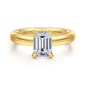Neema - 18K Yellow Gold Emerald Cut Diamond Engagement Ring