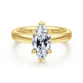 Neema - 14K Yellow Gold Marquise Shape Diamond Engagement Ring