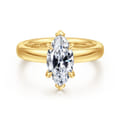 Neema - 18K Yellow Gold Marquise Shape Diamond Engagement Ring