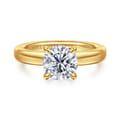 Neema - 18K Yellow Gold Round Diamond Engagement Ring
