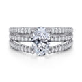 Rivah - 14K White Gold Split Shank Oval Diamond Engagement Ring