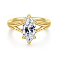 Sanah - 14K Yellow Gold Split Shank Marquise Shape Diamond Engagement Ring