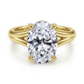 Sanah - 14K Yellow Gold Split Shank Oval Diamond Engagement Ring