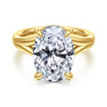 Sanah - 14K Yellow Gold Split Shank Oval Diamond Engagement Ring