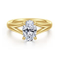 Sanah - 14K Yellow Gold Split Shank Oval Diamond Engagement Ring