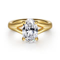 Sanah - 14K Yellow Gold Split Shank Oval Diamond Engagement Ring