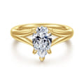 Sanah - 14K Yellow Gold Split Shank Pear Shape Diamond Engagement Ring