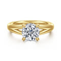 Sanah - 14K Yellow Gold Split Shank Round Diamond Engagement Ring