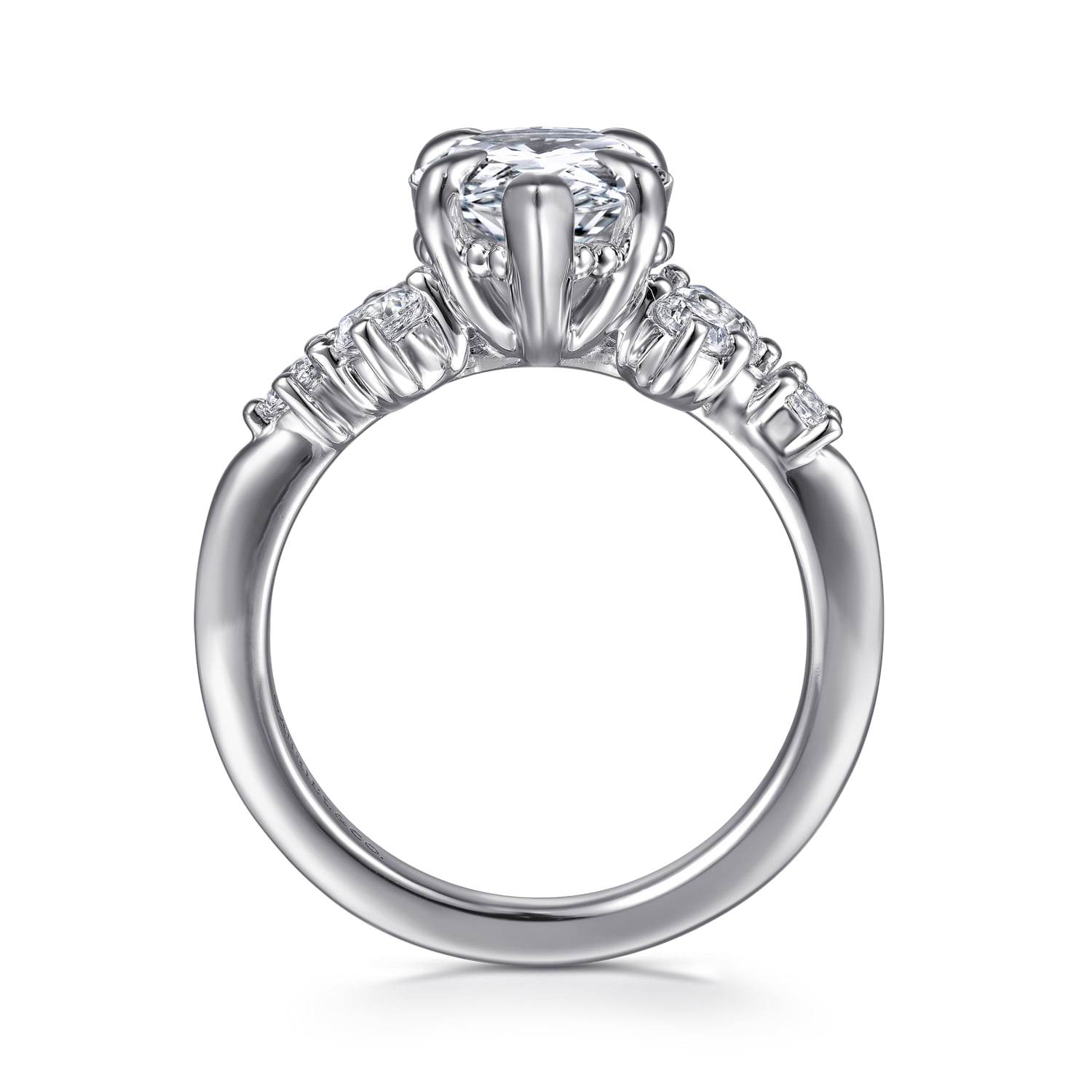Pear Diamond Engagement Ring in 14K White Gold, photograph 2