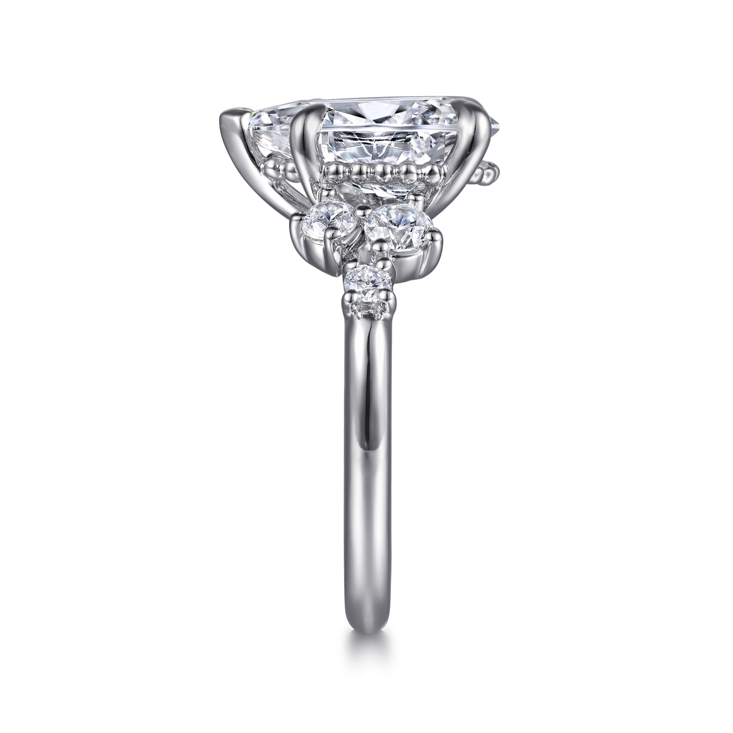 Pear Diamond Engagement Ring in 14K White Gold, photograph 5