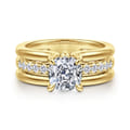 Reeba - 14K Yellow Gold Cushion Cut Diamond Engagement Ring
