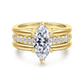 Reeba - 14K Yellow Gold Marquise Shape Diamond Engagement Ring