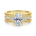 Reeba - 14K Yellow Gold Oval Diamond Engagement Ring