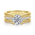 Reeba - 14K Yellow Gold Round Diamond Engagement Ring