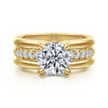 Reeba - 14K Yellow Gold Round Diamond Engagement Ring