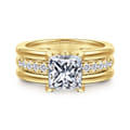 Reeba - 14K Yellow Gold Princess Cut Diamond Engagement Ring